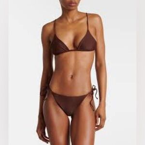 Jade Swim Via Terry Bikini Top and Bare Minimum Bikini Bottom Set Large